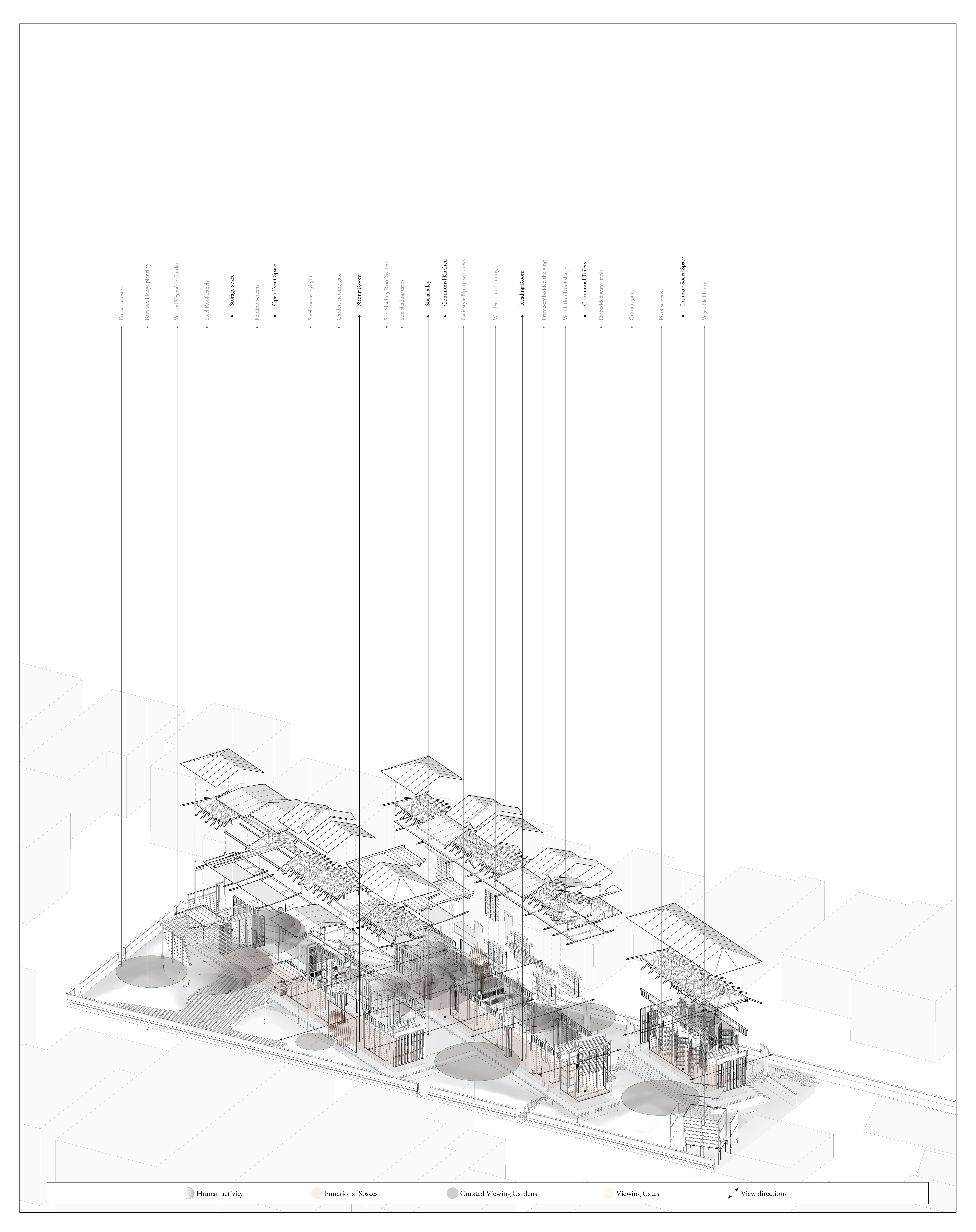 exploded axonometric of structure